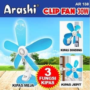 Kipas Angin Jepit Clip Fan 3in1 Arashi Clip Fan Kipas jepit