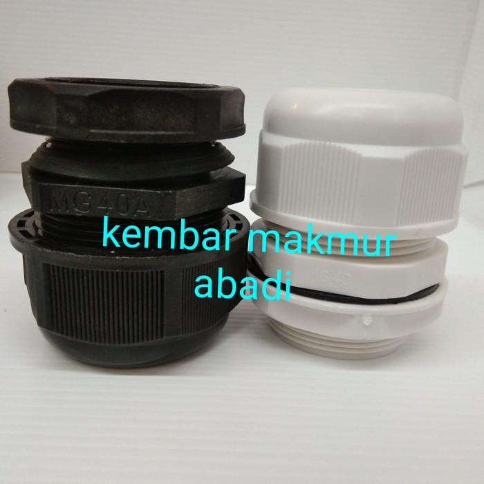 KABEL GLAND MG-40 PVC NYLON / GLAND KABEL MG40 PUTIH / HITAM / CABLE GLAND MG 40 / KABEL GLEN MG40