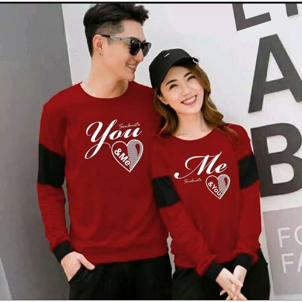 Baju Pasangan Couple Kekinian Love You Fit S - L