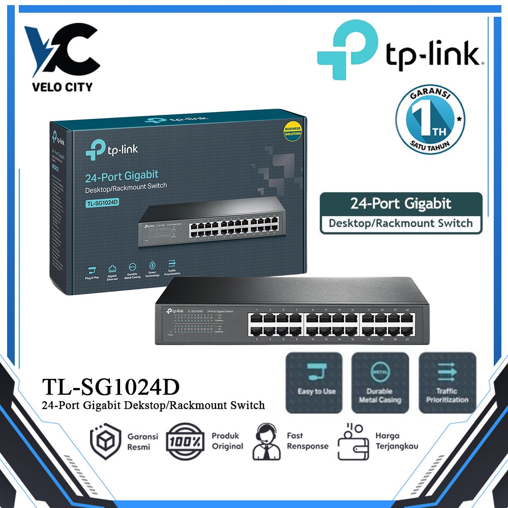 TP-LINK TL-SG1024D Switch Hub 24-Port Gigabit Desktop / Rackmount