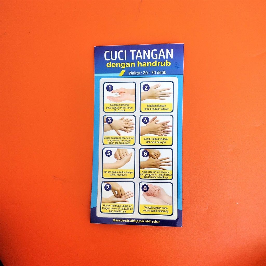 

Stiker Cara Cuci Tangan dengan Handrub - Stiker Bahan Vinyl