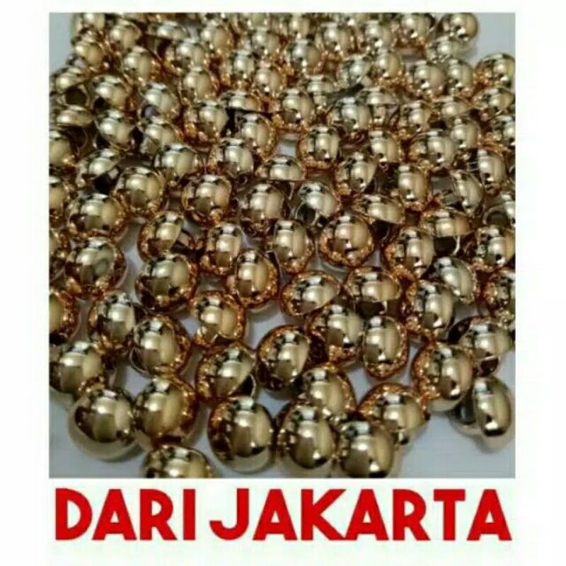 COD Isi 100 pcs Diameter 9 - 18mm - Kancing Baju Jamur Emas Polos Timbul - Kancing Emas