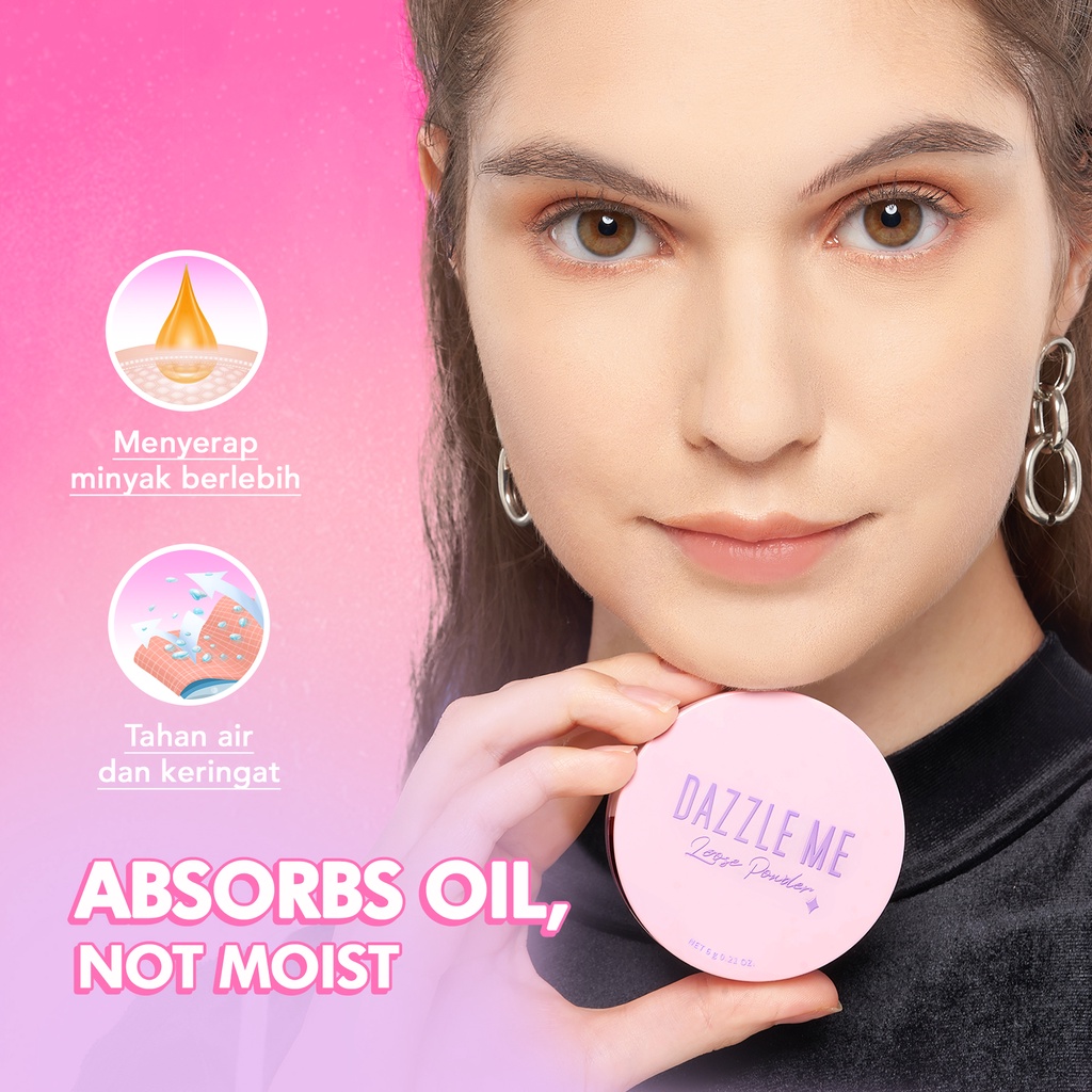 DAZZLE ME Always Setting Loose Powder | bedak tabur ringan di wajah DAZZLE ME | Loose Powder Dazzle Me | Bedak Tabur Dazzle Me ( YOU MAKEUPS OFFICIAL STORE )