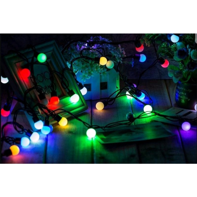 Lampu Natal LED Panjang 5.2 Meter Warna Warni / Lampu Tumblr Bola Anggur / Lampu Hias LED Warna Warni / Lampu Dekorasi / Tumblr Light Rainbow