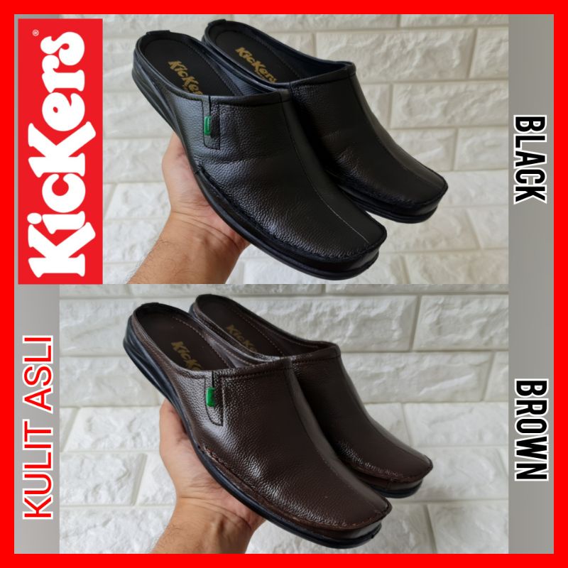 SANDAL SELOP PRIA ASLI KULIT KICKERS / SANDAL BUSTONG COWOK / SANDAL SEPATU ADAT WEDDING LAKI / SANDAL KULIT SLIP ON