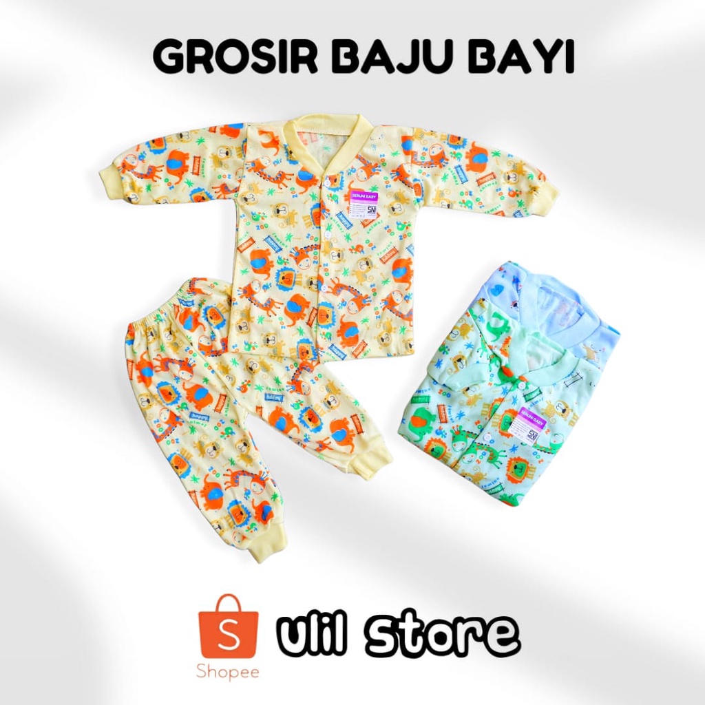 Setelan Piyama Panjang Bayi Seruni Baby Setelan Baju Tidur Bayi SNI Motif Happy Animal