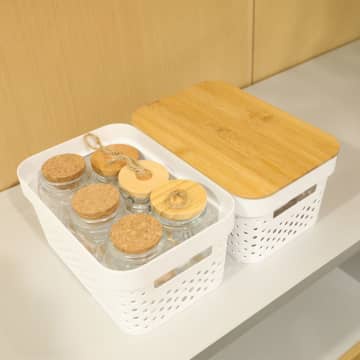 INFORMA STORAGE BOX NATURAL LID Kotak Penyimpanan Dengan Penutup Kayu