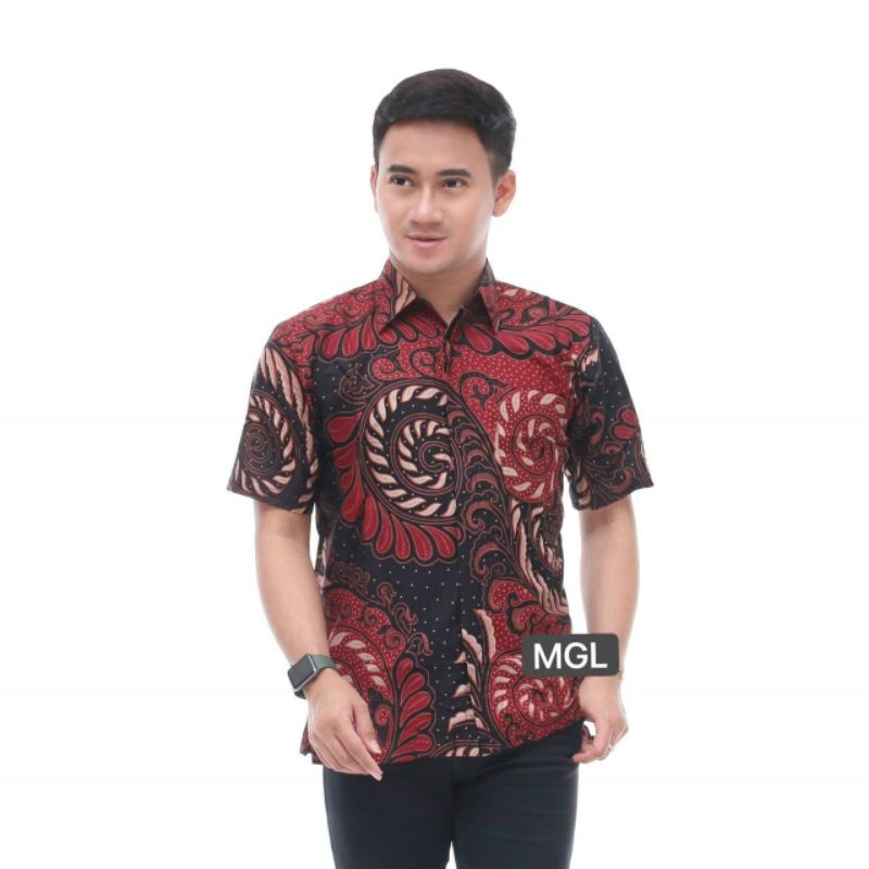 NEW ARRIVAL DISTRO BATIK PRIA BORDIR SOGAN HRB026 BATIKAF NOTOARTO BATIK IPNU-IPPNU HEM PRIA Bel-Hem Puser Merah