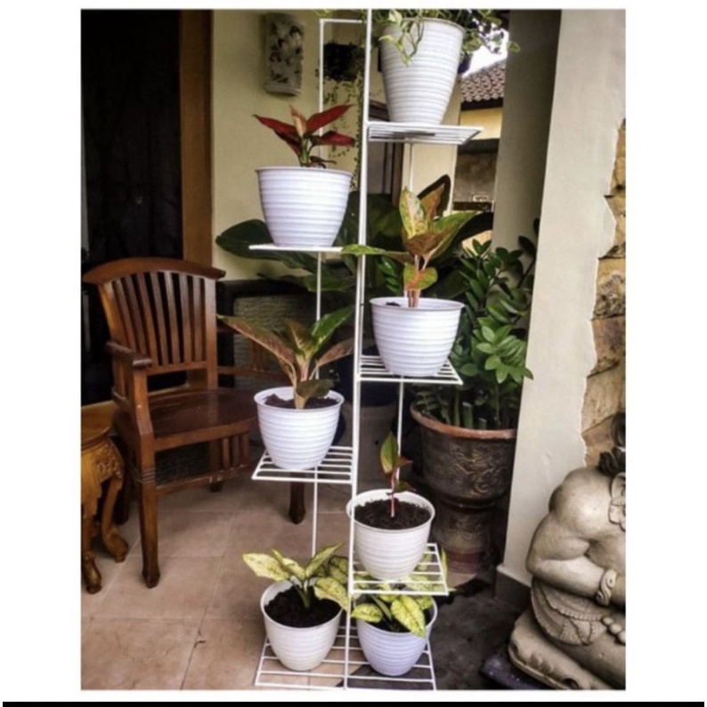 (TINGGI 120cm) Rak Bunga Besi Susun Serbaguna Tanaman Hias Hidup Standing Pot Bunga