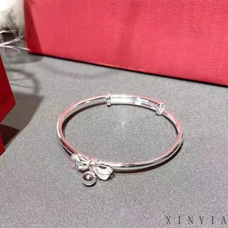 Gelang Tangan Wanita Dasi Kupu Desain Pita Hias Lonceng