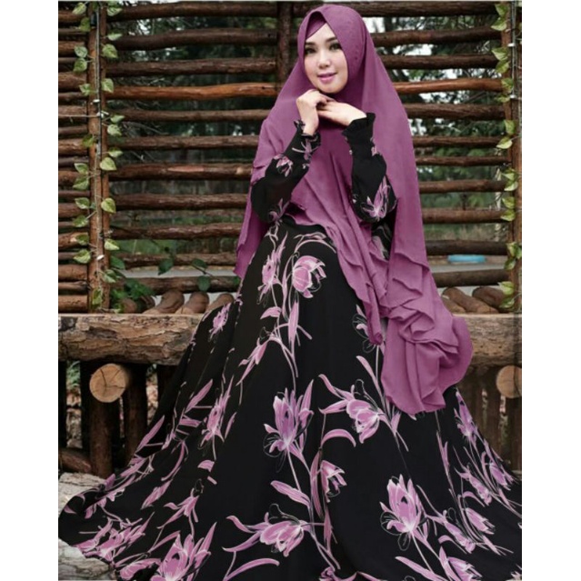 gamis set khimar.arista black