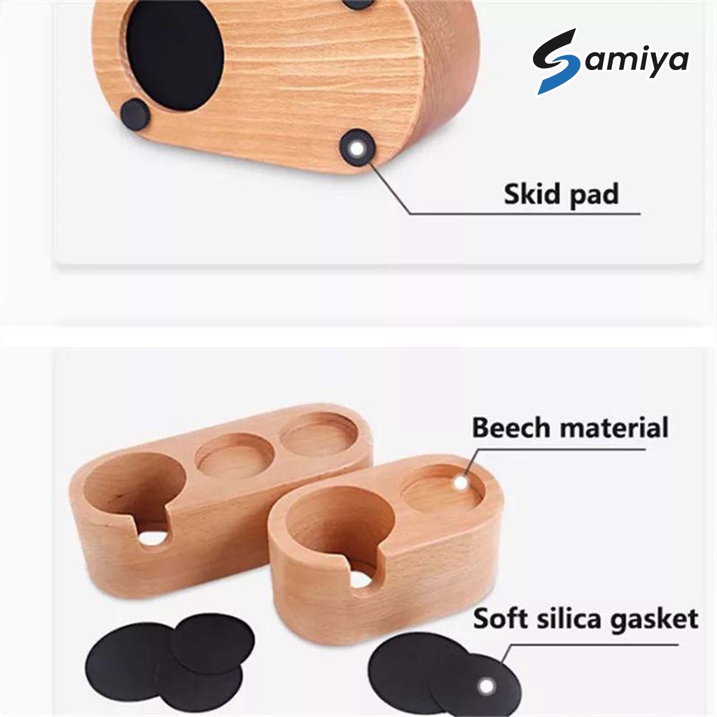 wooden tamping mat / dudukan kayu tamper portafilter / coffee press base wood tamper holder barista