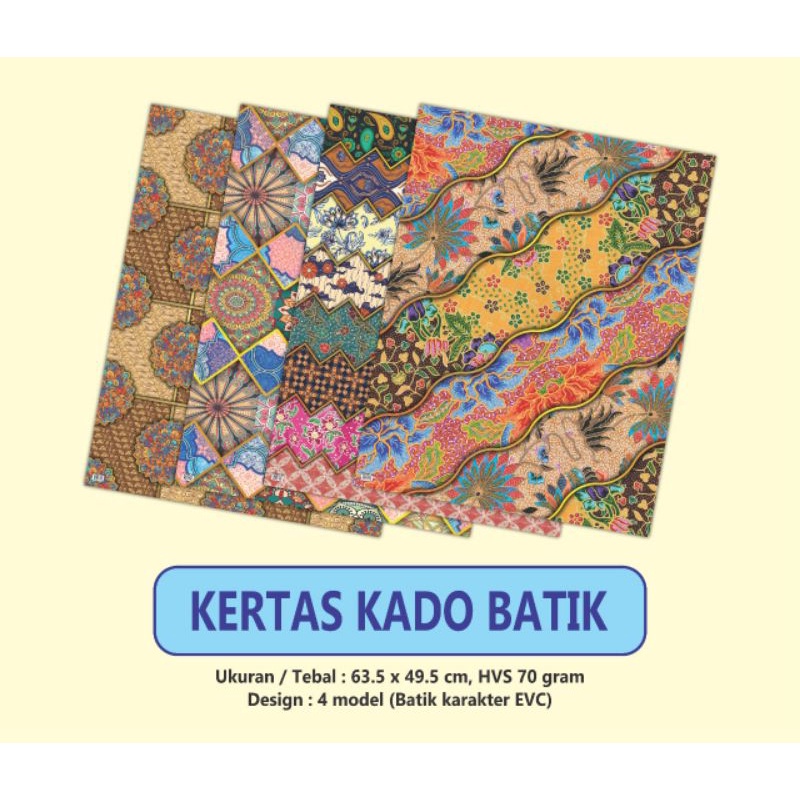 

KERTAS KADO MOTIF BATIK BARU ISI 50LEMBAR / KERTAS BUNGKUS KADO