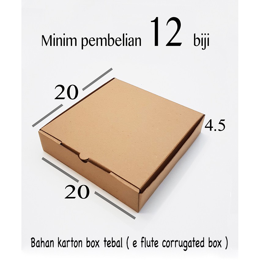 

kardus pizza polos 20 x 20 x 4.5 karton box packing dus coklat kraft murah / dus baju / gift box