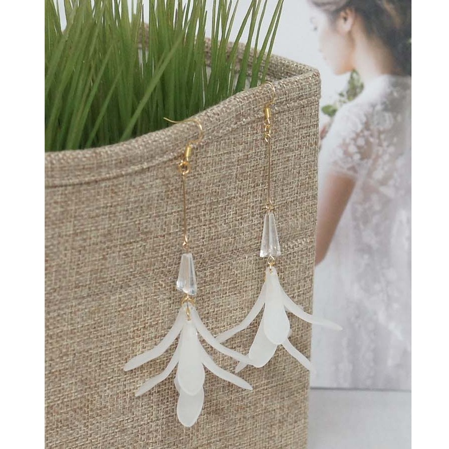 AH008 Anting Tassel crystal flower | Anting Korea | Anting hooks handmade