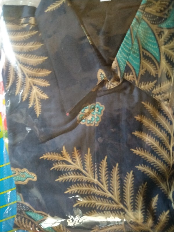 Sejahtera Navy Kemeja Batik Pria Full Furing Bahan Katun Halus Primisima
