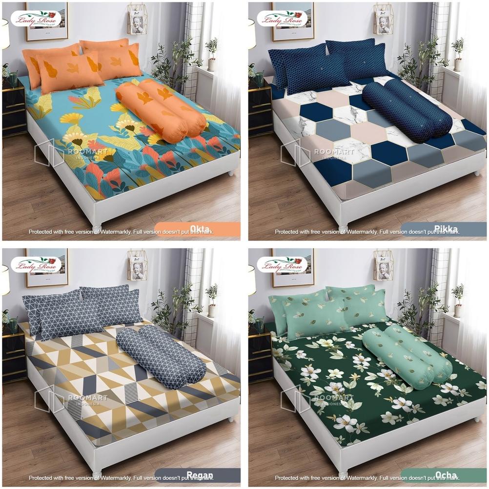 SPREI FITTED LADY ROSE EDISI FLOWER MINIMALIS KIDS UKURAN QUEEN 160X200 & KING 180X200 TINGGI 20 SEP