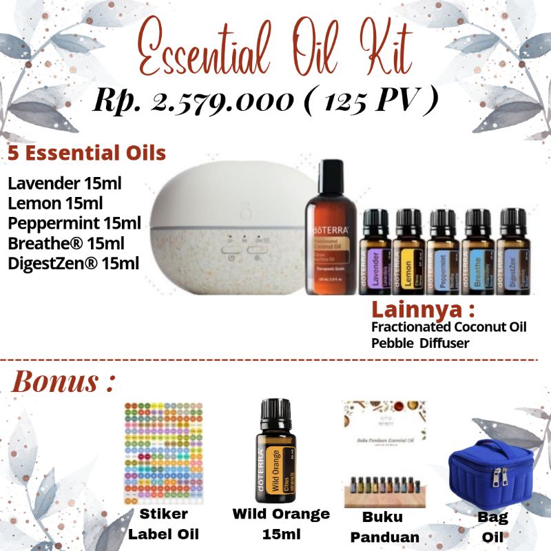 doTERRA Stater kit Paket Premium Lengkap Essential Oil kit / Family Essential Kit / HOME Essential  KIT ESSENTIAL OIL