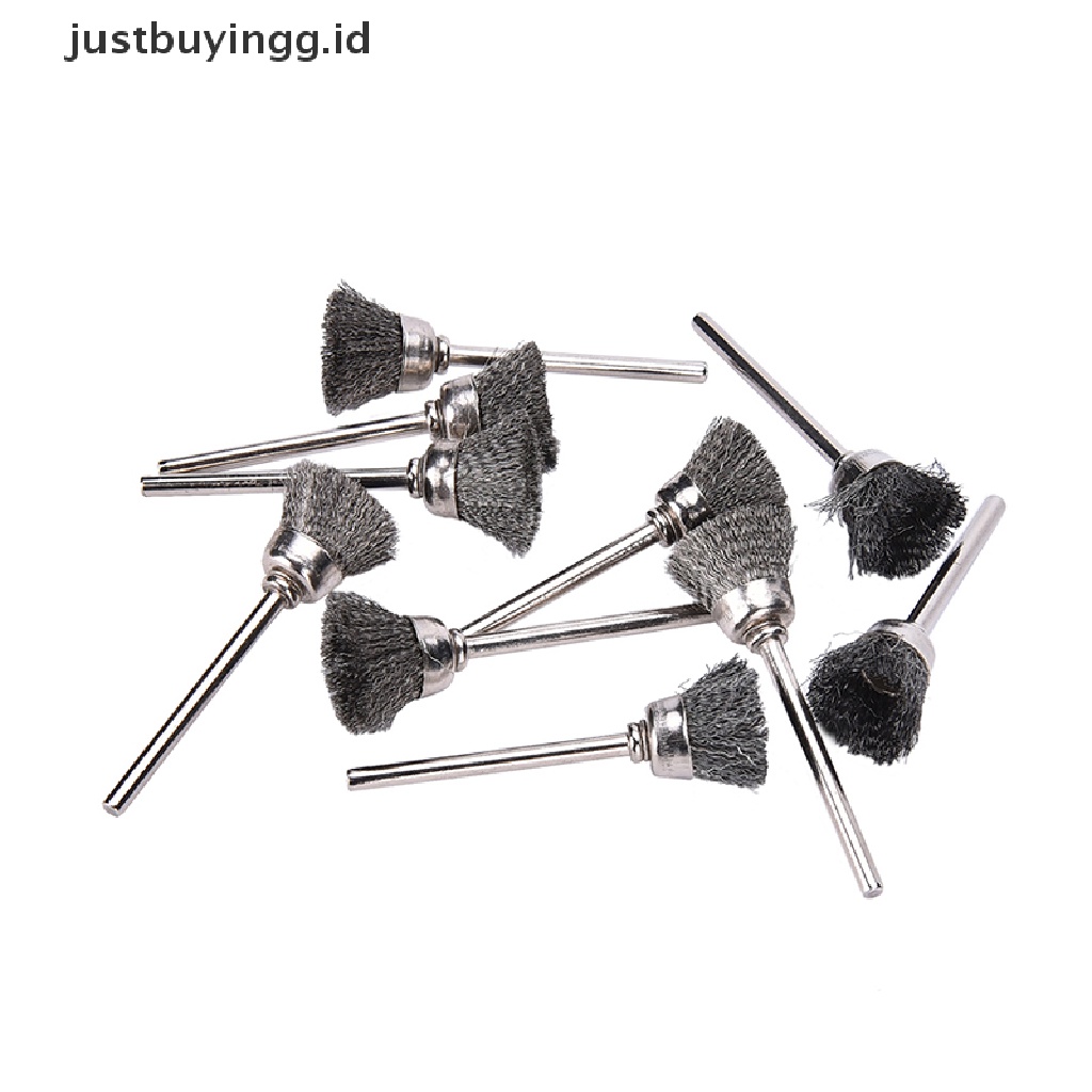 (Justbuyingg.Id) 10pcs Cup Sikat Kawat Stainless Steel Mini 13mm Untuk Dremel Rotary Tool