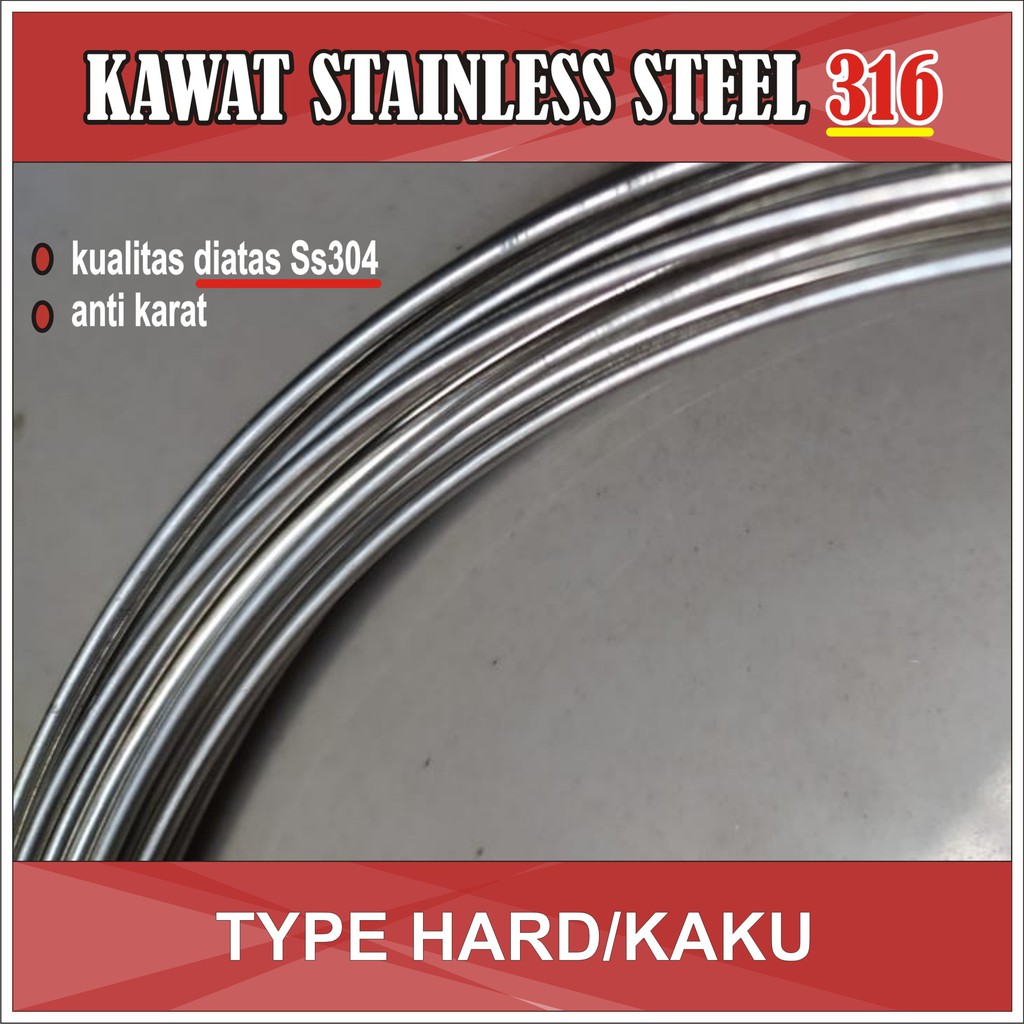 Terlaris Kawat Stainless Steel SS316 Hard 3mm 3 Meter