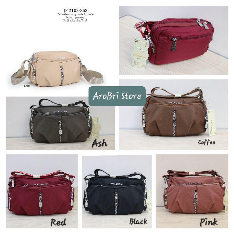 Tas selempang ukuran sedang merk junfa & mode JF 2102 -362 bahan parasut tebal.