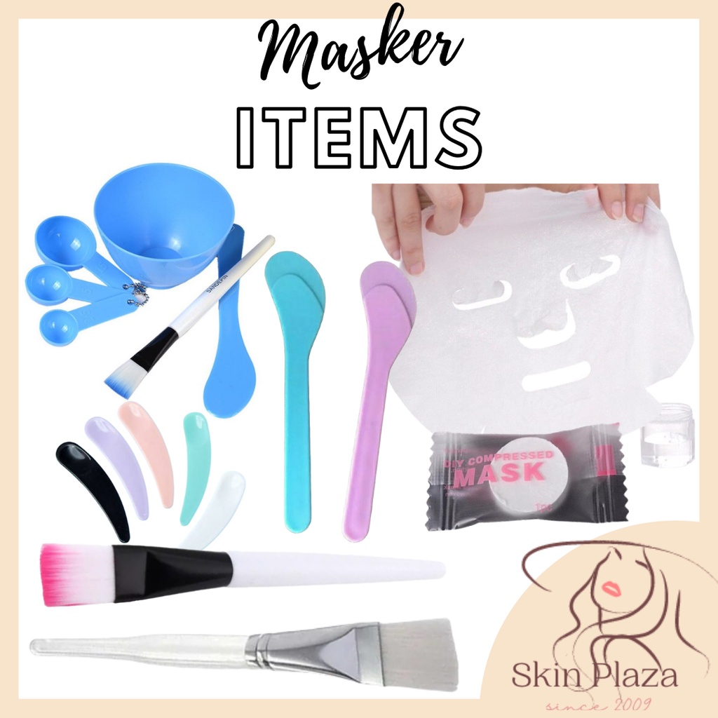 Kuas Mangkok Mangkuk Spatula Masker Lulur Compressed Paper Mask Sheet / Masker Wajah Celup Mini Items