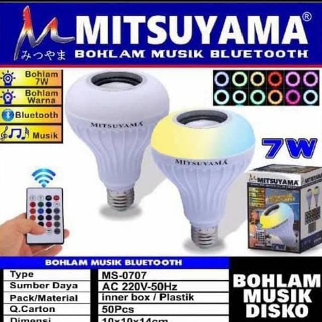 BOHLAM LAMPU LED MUSIK BLUETOOTH