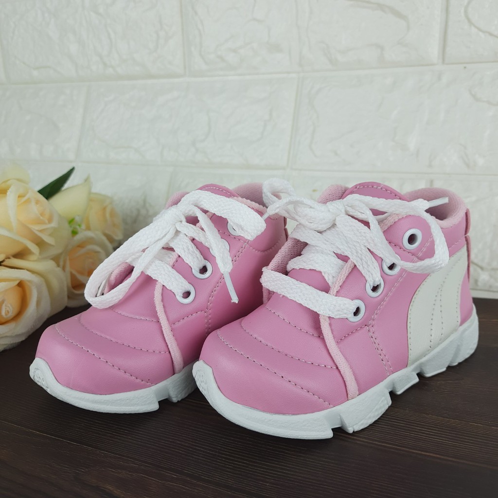 [TAMAN SEPATUKU] SEPATU TRENDY MURAH SNEAKER PINK TALI ANAK PEREMPUAN USIA 1 2 3 4 5 6 TAHUN FAX07