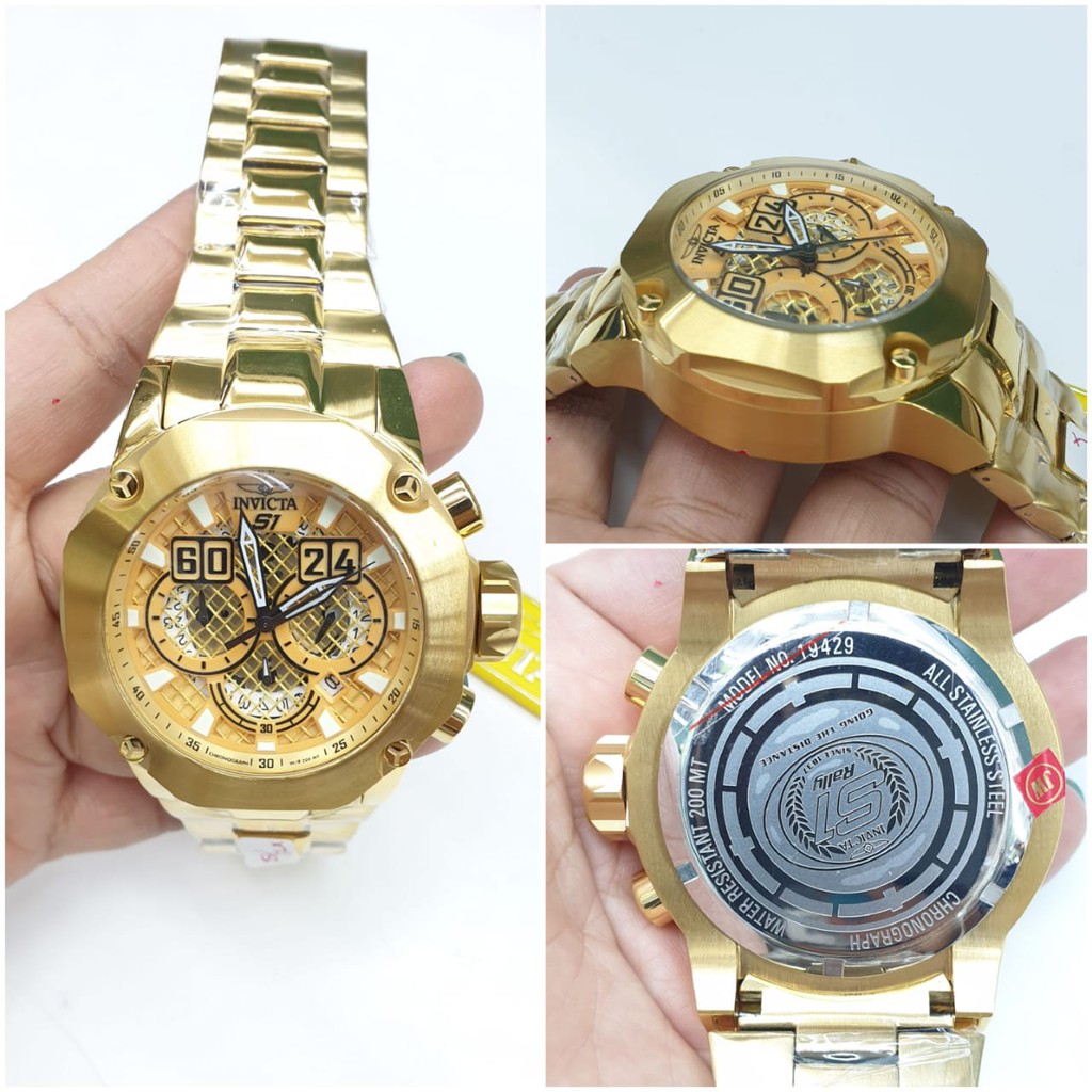 JAM TANGAN PRIA INVICTA S1 GOLD SUPER PREMIUM