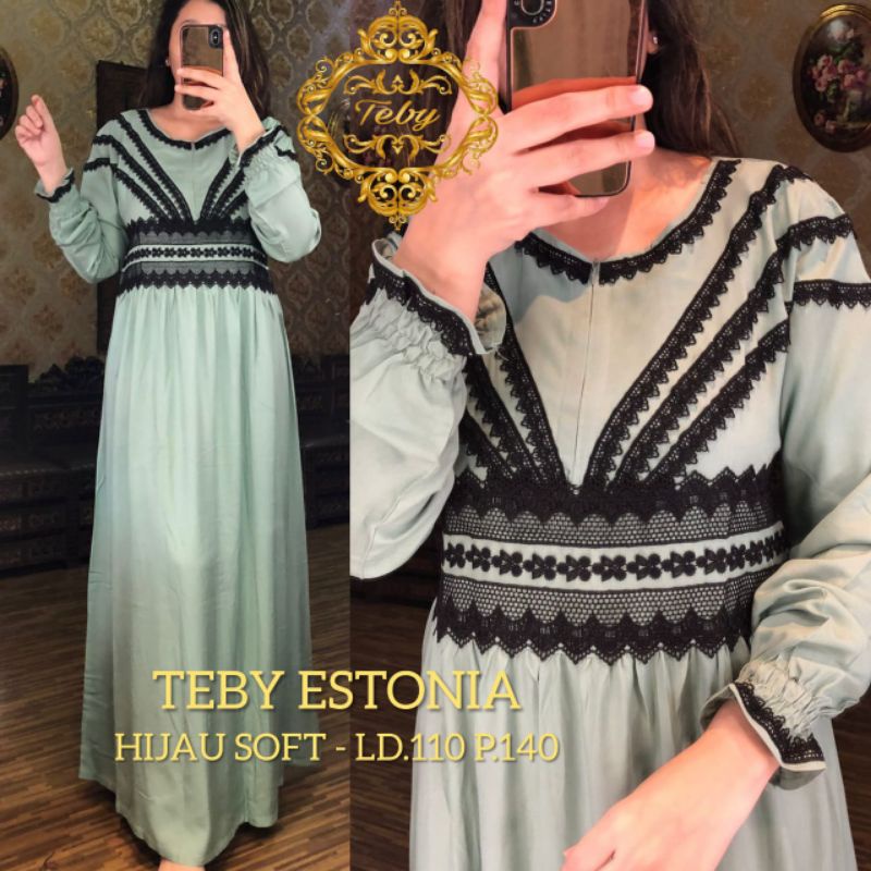 Daster arab Dress TEBY ESTONIA Original Dress Rayon Busui nyaman