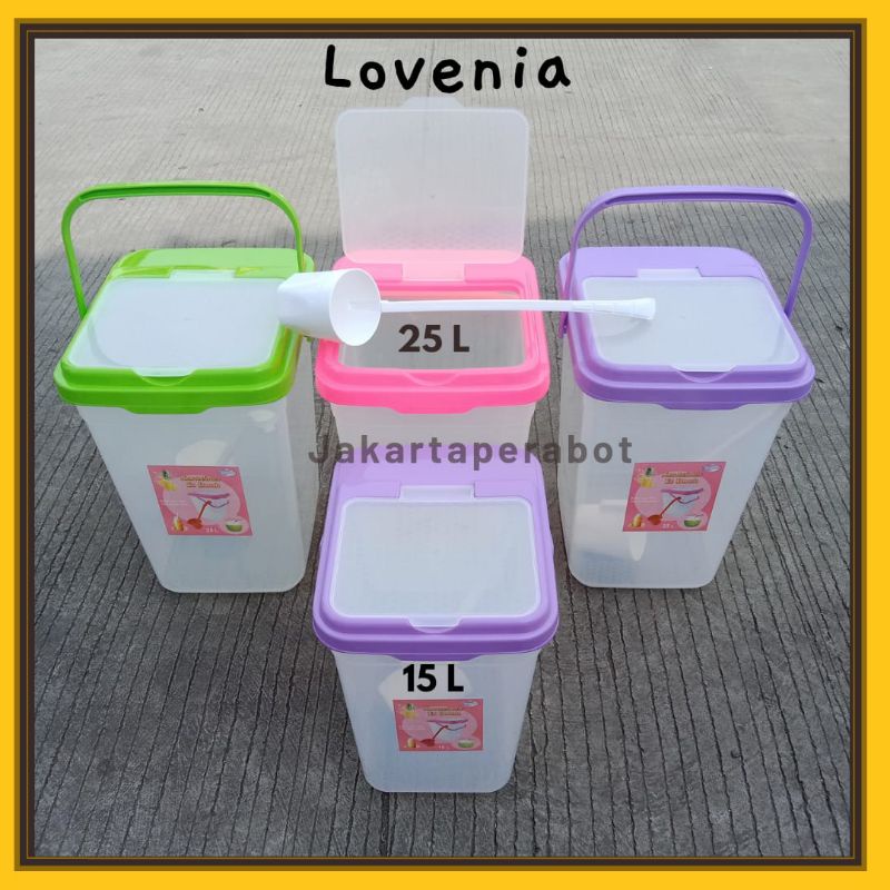 Toples Es Buah + Gayung 15-25 Liter LOVENIA / Toples Es Kelapa / Aquarium Es Buah / Tempat Penyimpanan Makanan Minuman