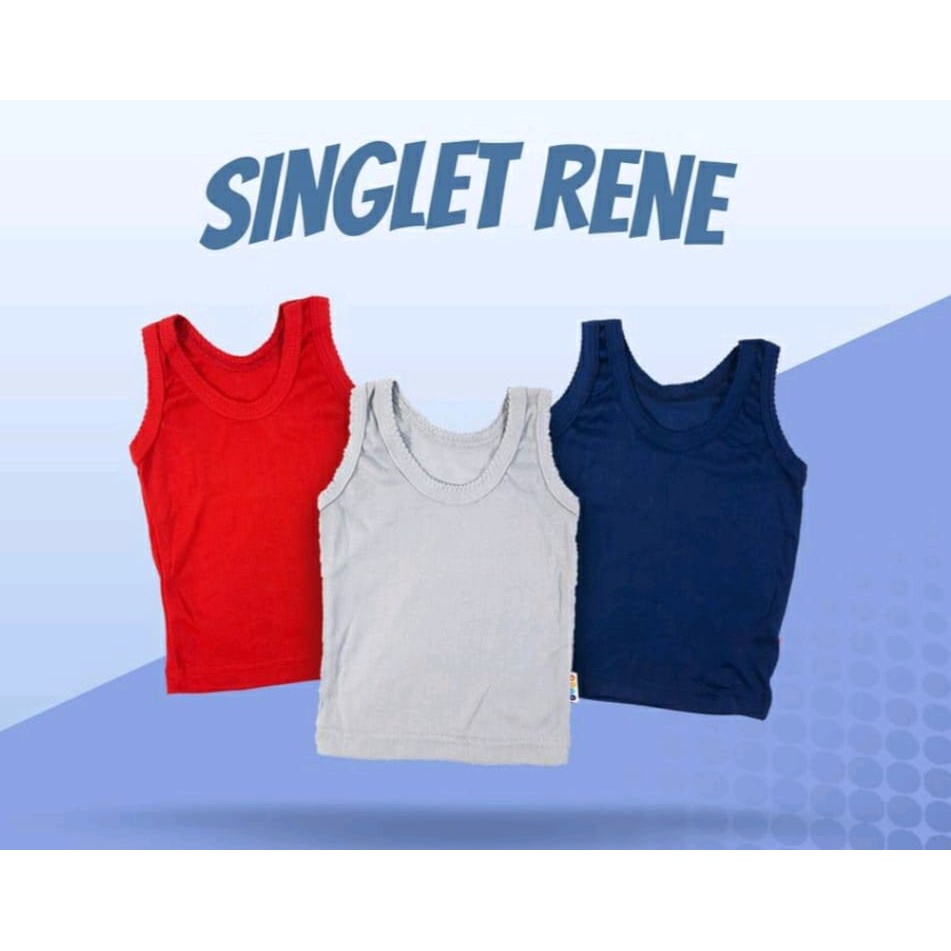 SALE SINGLET BAYI RENE WARNA -KAOS DALEM BAYI 6 PACS