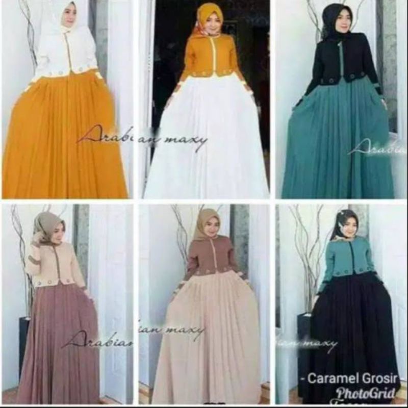 Arabian dress maxi fashion muslim remaja wanita