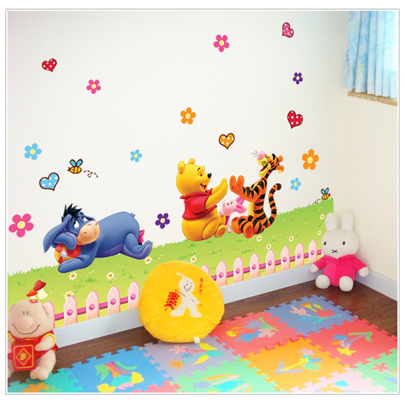 RELIZA WALL STICKER POOH PAGAR RUMPUT AY992 STIKER DINDING WALLSTICKER