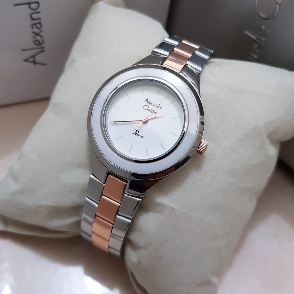 ALEXANDRE CHRISTIE ORIGINAL AC2821 SILVER KOMBINASI JAM TANGAN WANITA