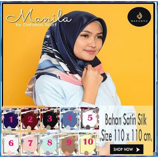 Jilbab Segiempat Manila By Dafanya/Jilbab Segiempat Satin Manila