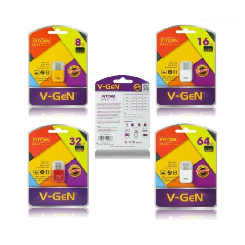 DC - FLASHDISK VGEN ATOM 8GB 16 GB ORIGINAL 100% / FLASHDISK LAPTOP