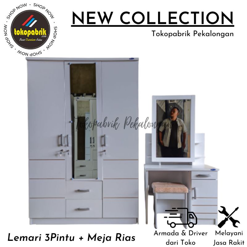 Jual Lemari 3 Pintu Dan Meja Rias - Set Lemari Dan Meja Rias Murah ...