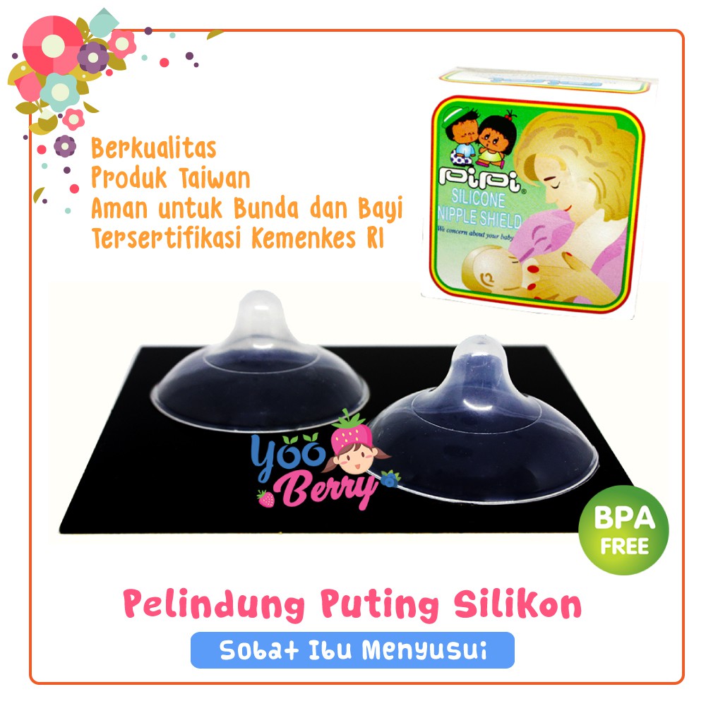 Ninio Paket 2 Pcs Pelindung Puting Ibu Menyusui Silicone Nipple Shield Berry Mart