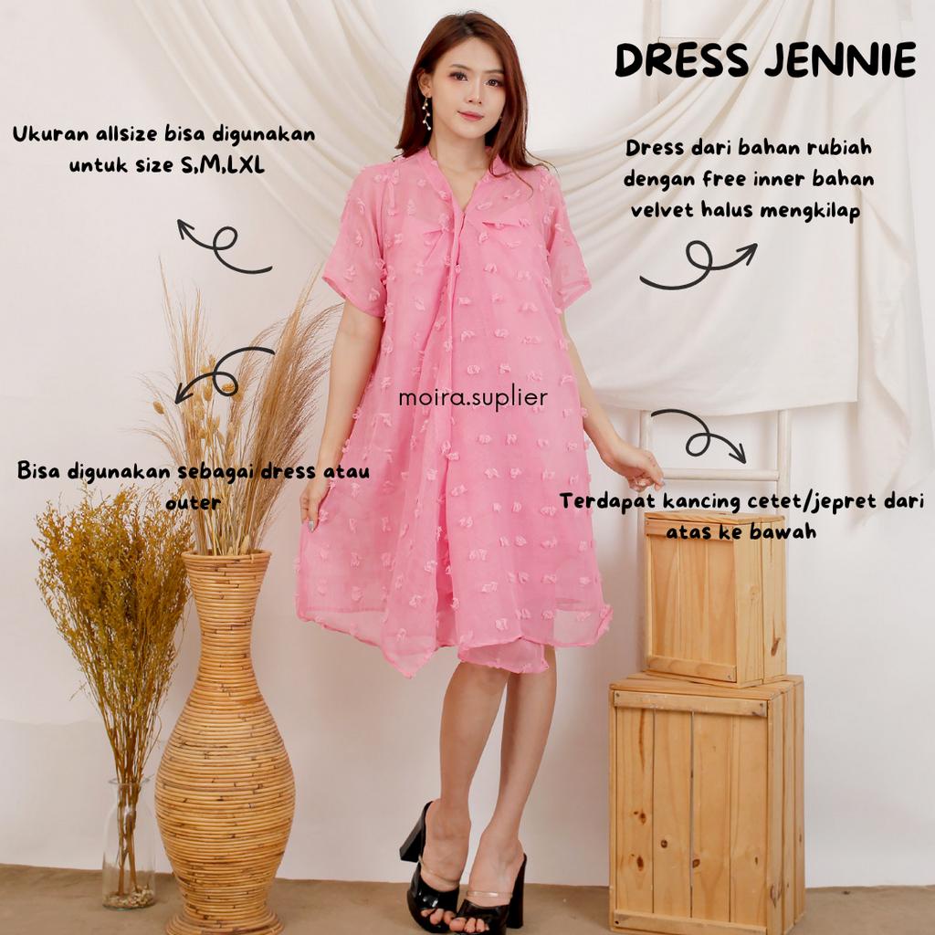 DRESS JENNIE RUBIAH SET INNER DAN OUTER SET BAJU KONDANGAN