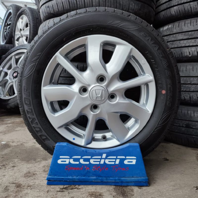 velg mobil second oem new brio satya ring 14 pcd 4x100 ban 175 65 14 dunlop bisa buat agya ayla dll