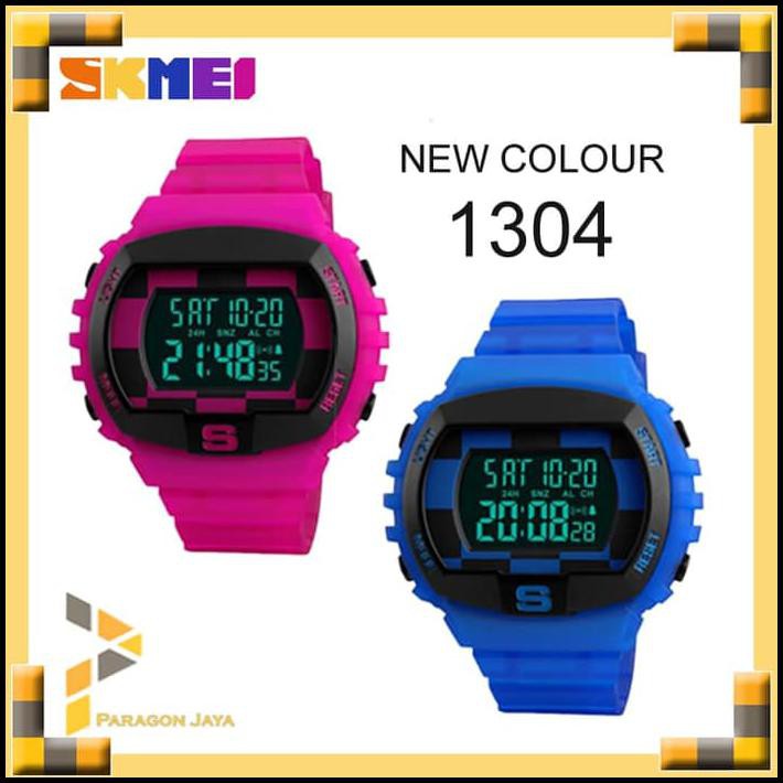 NOTED MURAH MERIAH JAM TANGAN SKMEI 1304 DIGITAL SPORTY PRIA - HITAM POLOS TERMURAH 