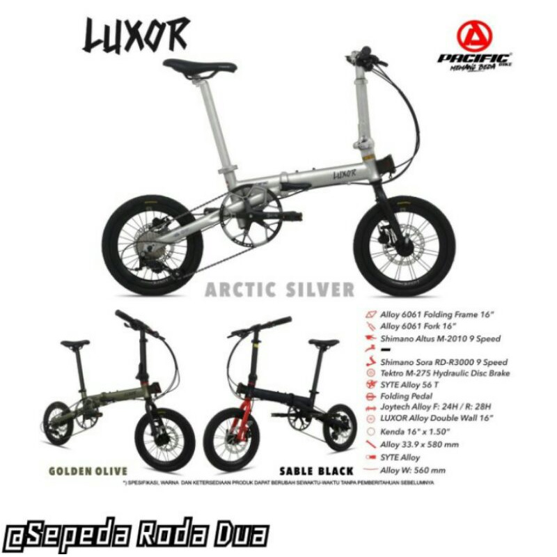 Sepeda Lipat 16" Pacific Alloy Luxor Hydraulic