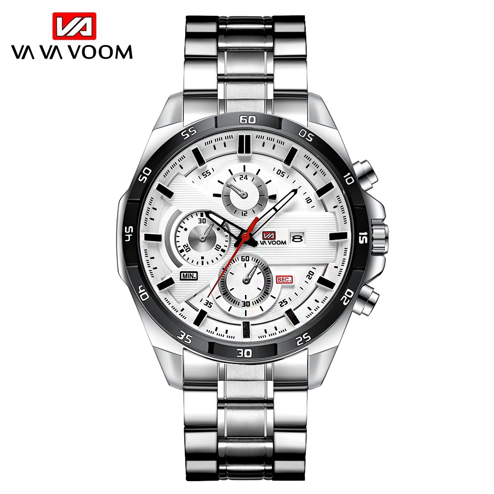 SANGCAKRA COD - Jam Tangan Pria VAVA VOOM Luxury Full Steel Sport Quartz Business Waterproof Casual Watch - J71