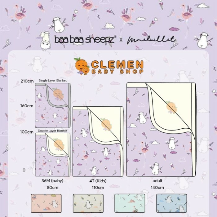 Baabaasheepz X Mmehuillet Double Layer Blanket (Flamingo Edition)