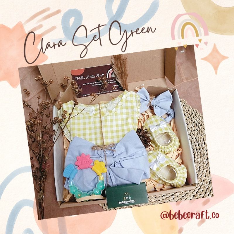 bebecraft - CANDY Baby Gift Set Hampers Baby Semarang Set Bayi Newborn Kado Lahiran Semarang Baju Bayi Premium-CLARA Green