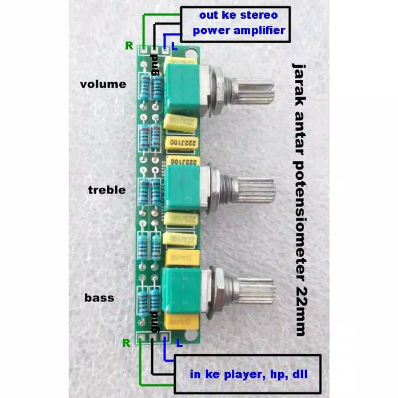 Stereo Pasif Tone control Mini Desain