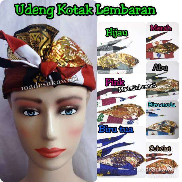 udeng lembaran ikat kepala bali kotak catur