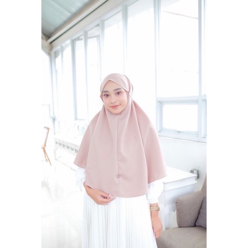 Sovva Label - Bergo Maryam Hijab Instan Tali Bahan Premium Lady Zara-Zara Cream
