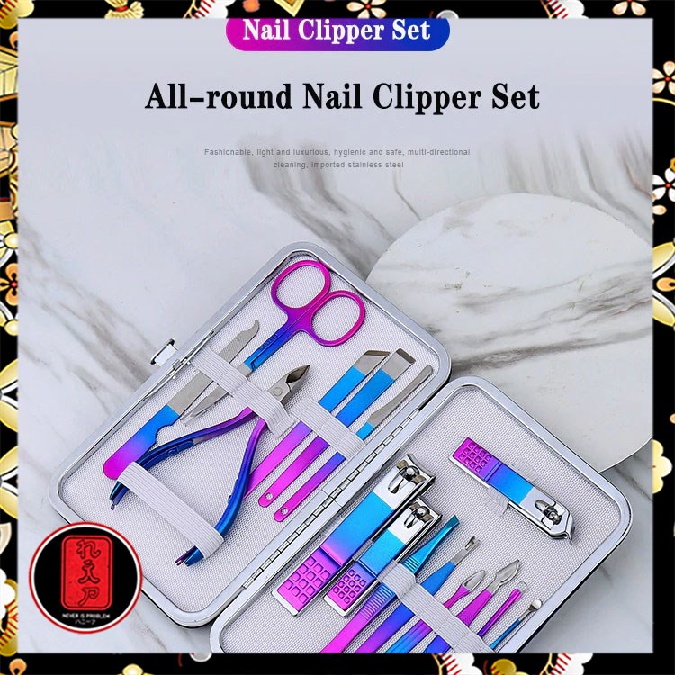 NelBeauty Nail Art Set Gunting Kuku Manicure Pedicure 7 PCS - 7023D - Multi-Color